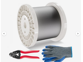 VEVOR T316 Stainless Steel Cable 1/8" 7x7 Steel Wire Rope 600 ft Cable Railing