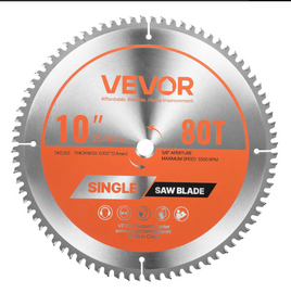 VEVOR Circular Saw Blade Aluminum Cutting Blade for Circular Saw 10 in 80 Teeth