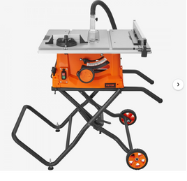 VEVOR 10" Table Saw w/ Stand Electric Cutting Machine 5000RPM 25-in Rip Capacity