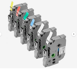 VEVOR Label Maker Tape 6 Pack 12 mm Colored Label Maker Refills TZe-131 TZe-231