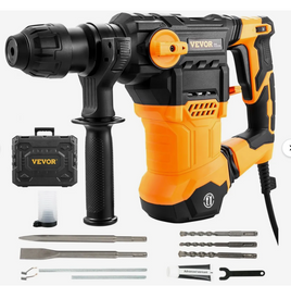VEVOR Rotary Hammer Drill Corded Drills 1-1/4" 4 Modes SDS-Plus Chipping Hammers