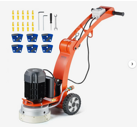 VEVOR Electric Concrete Floor Grinder 10" Walk-Behind Grinder 1.7HP Concrete Floor Polisher, 1300W Grinding Machine, 1720RPM Upgrade Brushless Motor Surfacing Grinder for Granite/Marble/Stones