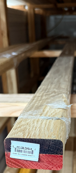 6002WO 1-5/8 X 2-3/4  Wood Handrail Square  White Oak  Rectangular Modern