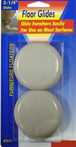Super Sliders 2 1/4" Round Self-Stick Furniture Sliders or Movers for Carpet to Protect Flooring and Move Effortlessly, Beige (4 Pack)