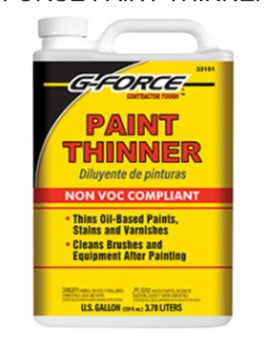 G-FORCE PAINT THINNER PLASTIC BOTTLE HIGH VOC