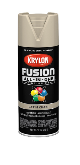 Krylon K02740007 12oz Satin Khaki Fusion All-In-One Spray Paint