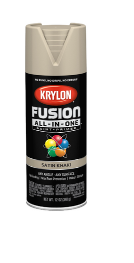 Krylon K02740007 12oz Satin Khaki Fusion All-In-One Spray Paint