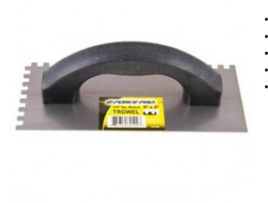 G-FORCE 70111 1/2" SQUARE NOTCHED TROWEL 9" X 4" PLASTIC HANDLE