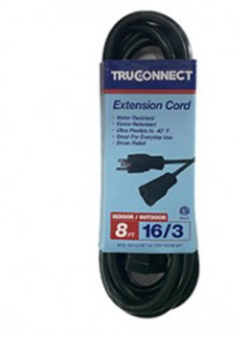 MR BRANDS 32516 8' 16/3 SJTW TRUCONNECT GREEN OUTDOOR EXTENSION CORD