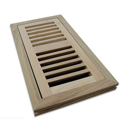 MBS Signature 4" x 10" White Oak Flush Mount Floor Vent w/Damper