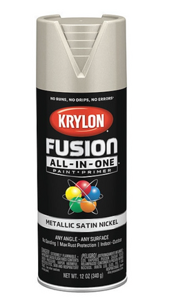 Krylon K02772007 12oz Metallic Stn Nickel Fusion All-In-One Spray Paint Above