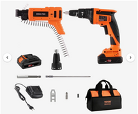 VEVOR Drywall Screw Gun Auto-Feed, 20V Max Collated Drywall Screwgun, 4200RPM Brushless Cordless Drywall Gun Kit with 2 Battery Packs, Charger, Belt Clip, Tool Bag, Screw Length and Depth Adjustable