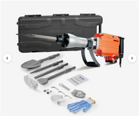 VEVOR Demolition Jack Hammer, 2200W 1400 BPM Jack Hammer Concrete Breaker, Heavy Duty Electric Jack Hammer 6pcs Chisels Bit with Gloves, 360°C Swiveling Front Handle for Trenching and Breaking Holes