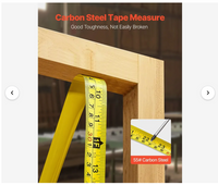 VEVOR Tape Measure 25 ft Length, Measuring Tape with Retractable, Imperial and Metric ft/m Dual-Scale & ABS Case & Easy Read Steel Measurement Tool,for Outdoor,Decoration