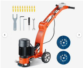 VEVOR Electric Concrete Floor Grinder 7" Walk-Behind Grinder 1.7HP Concrete Floor Polisher, 1300W Grinding Machine, 1720RPM Upgrade Brushless Motor Surfacing Grinder for Granite/Marble/Stones