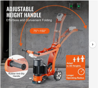 VEVOR Electric Concrete Floor Grinder 7" Walk-Behind Grinder 1.7HP Concrete Floor Polisher, 1300W Grinding Machine, 1720RPM Upgrade Brushless Motor Surfacing Grinder for Granite/Marble/Stones