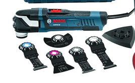 BOSCH GOP40-30C StarlockPlus Oscillating Multi-Tool Kit (32 Accessories & Case) - 4.0 Amp Motor, 20,000 Oscillations per Minute, Variable-Speed Dial - For Flush Cuts, Sanding, and Grinding