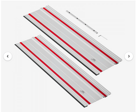 VEVOR Track Saw Guide Rail, 55-Inch Cutting Range, Kit Includes 2 x 27.5 in Aluminum Extruded Guide Rails and 1 Connector, Compatible with Makita, Festool & WEN Track Saws, for Woodworking Projects