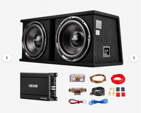 VEVOR Subwoofer Bass Package, 12 in, 1200W RMS, Dual Car Audio Subwoofer and Amp Package, with Loaded Enclosure, Separate Amplifier, and Wiring Kit, for Various Vehicles Trunks, Car Audio Systems