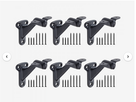 VEVOR Handrail Hardware Bracket, 6 Packs Heavy Duty Hand Rail Brackets, Flexible Angle Adjustment & Easy Install, Stair Railing Hardware for Stairways Handrail, Staircase,Matte Black