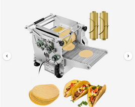VEVOR Electric Tortilla Maker, Automatic Corn Tortilla Making Machine with Non-Stick Coating and Two Molds(4 in + 6 in), Electric Chapatti Machine Suitable for Produce Sopes Roti Pita Tortilla Pizza