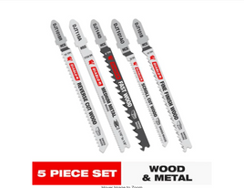 T-Shank Jig Saw Blade Assorted Set (5-Piece)