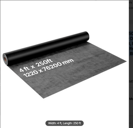VEVOR House Wrap, 4 x 250 ft, 0.17 mm Thick Vapor Barrier, Heavy Duty Plastic Sheeting for Tear-resistant, Drop Cloth Vapor Barrier Covering for Residential & Commercial Construction, Black