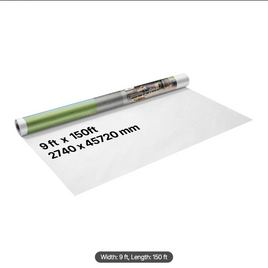 VEVOR House Wrap, 9 x 150 ft, 0.13 mm Thick Vapor Barrier, Heavy Duty Plastic Sheeting for Tear-resistant, Drop Cloth Vapor Barrier Covering for Residential & Commercial Construction, White