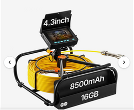VEVOR Sewer Camera, 164FT 4.3" Screen, Pipeline Inspection Camera with DVR Function & Snake Cable, Waterproof IP68 Borescope with LED Lights, Industrial Endoscope for Home Wall Duct Drain Pipe Plumbin