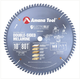 Double Sided Melamine & Laminate Electro-Blu - 10" Dia x 80T H-ATB, -6° - 5⁄8 Bore | MB10800C