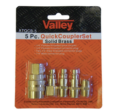 5 PC Brass Air Quick Coupler Set