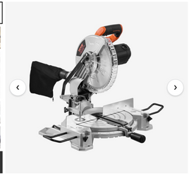 VEVOR Compound Miter Saw, 10-Inch Blade, 15 Amp Motor, 60-Tooth, Corded Single Bevel 0-45°, LED Precision Alignment, Angle Adjustable, Lightweight Cast Aluminum Base, for Wood, Composite Decking