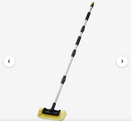 VEVOR Car Wash Brush, 66.7-Inch Extendable Car Washing Brush with Long Handle, 12" Scratch-Free Soft PVC Bristle Head, Flow-Thru Car Cleaning Mop Kit with Water Hose Attachment for Car RV Boat