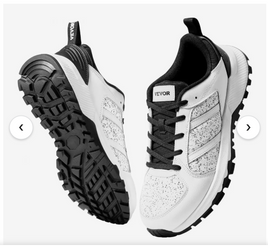 VEVOR Cross Training Shoes, M Width Sneakers US Size 11, Wide Toe Box Shoes with Arch Support & Adjustable Lace-up, Training Shoes for Running, Gymnastics, Dog Walking, and Weightlifting (White)