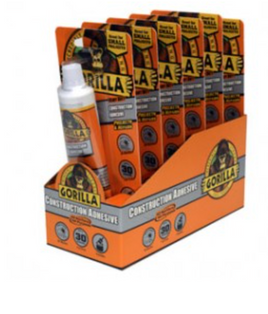 GORILLA GLUE 8020002 2.5 OZ H/D CONSTRUCTION ADHESIVE ALL SURFACE/PURPOSE CARD