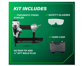 Metabo HPT Narrow Crown Stapler, 18 Gauge Pneumatic, N3804AB3 | Ergonomic Design, Finish Nailer, Furniture & Cabinetry Use, 1/2 to 1-1/2 in. Staples, Lightweight Trim Tool