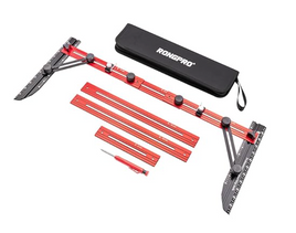 Stair Tread Template Tool, Stair Gauge Set Shelf Layout Measuring Scribe Tool for Stairs, Risers, Partitions, Self and Cutting Drywall - Red