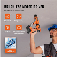 VEVOR Drywall Screw Gun Auto-Feed, 20V Max Collated Drywall Screwgun, 4200RPM Brushless Cordless Drywall Gun Kit with 2 Battery Packs, Charger, Belt Clip, Tool Bag, Screw Length and Depth Adjustable