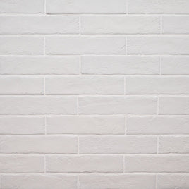 BRICKSTONE WHITE 2 X 10 MATTE BRICK TILE   32pcs/box.   3200pcs/crate. 5.15sqft/box