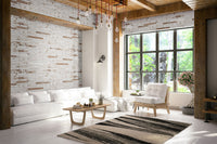 BRICKSTONE RUSTIQUE WHITE 2 X 18  BRICK  MATTE 32pcs/box.  2112pcs/crate