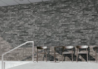 BRICKSTONE CHARCOAL 2 X 10 MATTE BRICK TILE.   32pcs/box.  3200/vrate.   5.15sqft/box