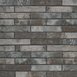 BRICKSTONE CHARCOAL 2 X 10 MATTE BRICK TILE.   32pcs/box.  3200/vrate.   5.15sqft/box