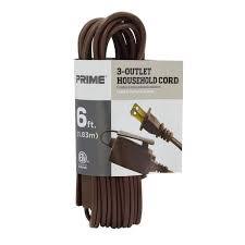 3 Outlet Household Cord 6 Ft