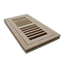 6 x 12 Defaria  Wood Vents  White Oak  Flush Mouth with Damper