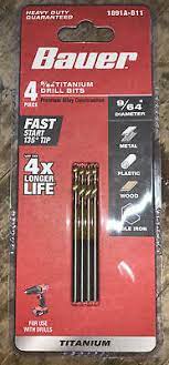 BAUER 1/16 in. Titanium Drill Bit Set – 4 Pc.