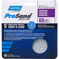 Norton 03233 5" P60 ProSand Multi-Air Cyclonic Paper H&L Vac Disc 2Pk