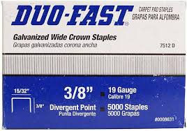 15/32" x 3/8" Pro Drive Staples 19 Gauge 5,000