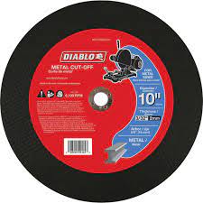 10" Diablo Cut-Off Disc By 3/32 In Thick, 5/8 In Arbor, Aluminum Oxide Abrasive