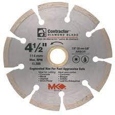 M K DIAMOND 167012 CONTRACTOR 4-1/2" SEGMENTED BLADE GENERAL PURPOSE CARDED