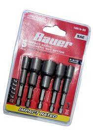 BAUER 5 Pc 6 In. Metric Impact Rated Magnetic Nut Setter Set - 6 In. Long